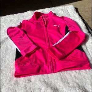 Like new. Girls size 4 Puma track jacket